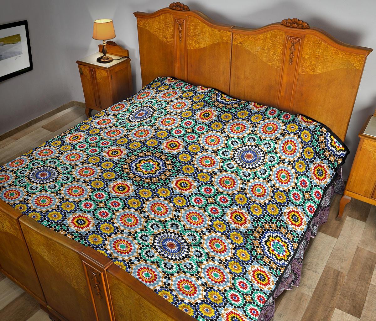 Mosaic Colorful Pattern Print Quilt-grizzshop