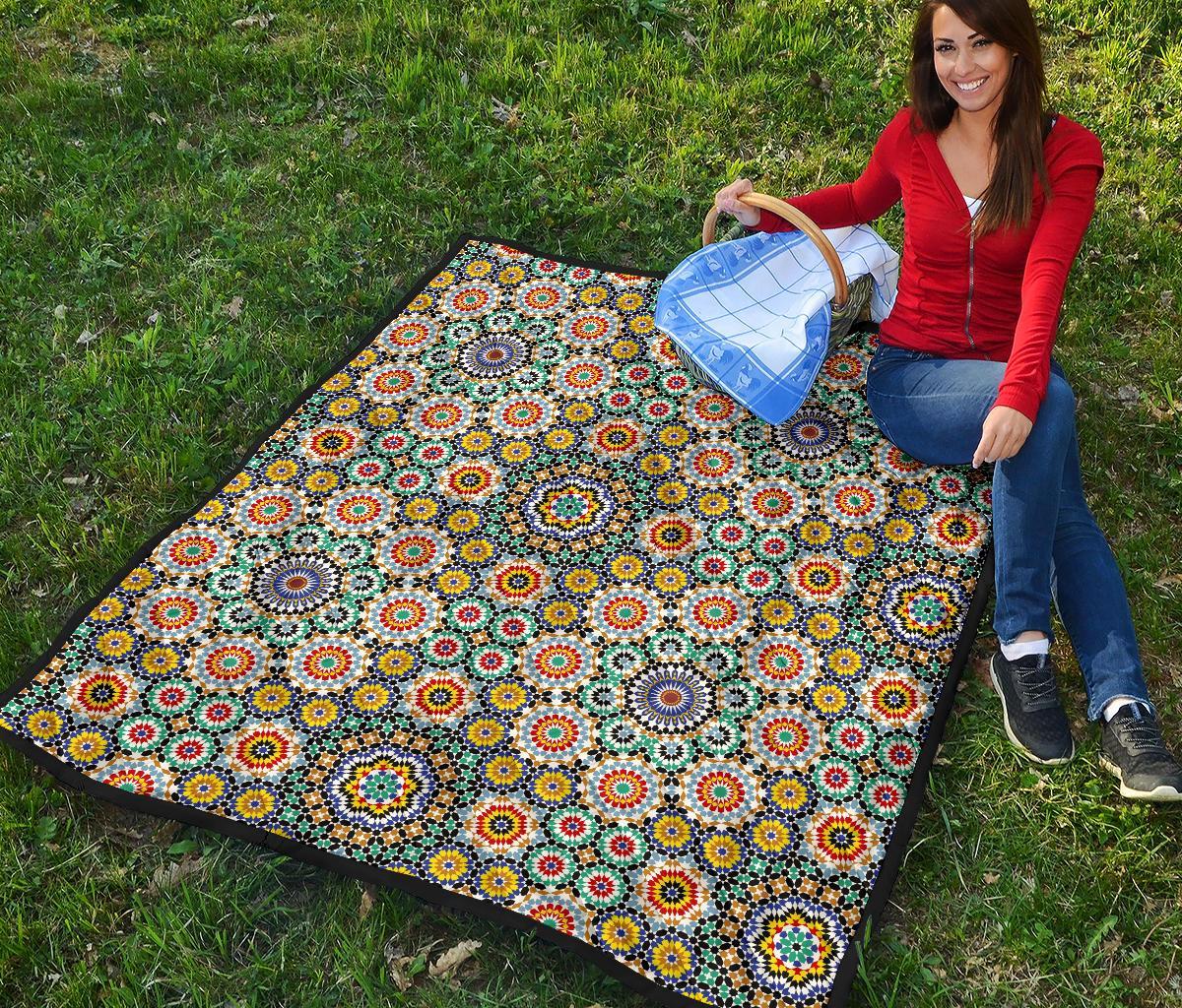 Mosaic Colorful Pattern Print Quilt-grizzshop