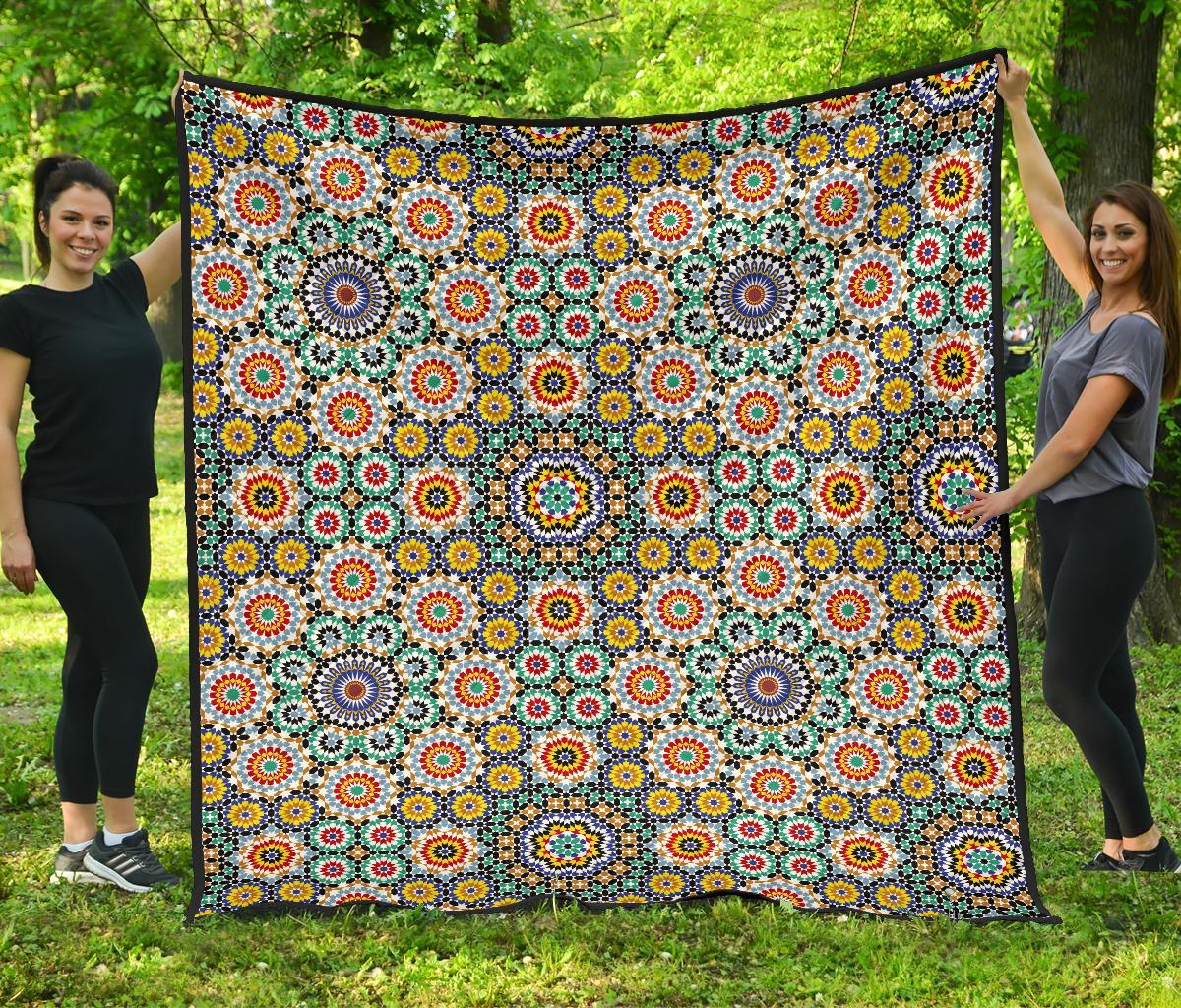 Mosaic Colorful Pattern Print Quilt-grizzshop