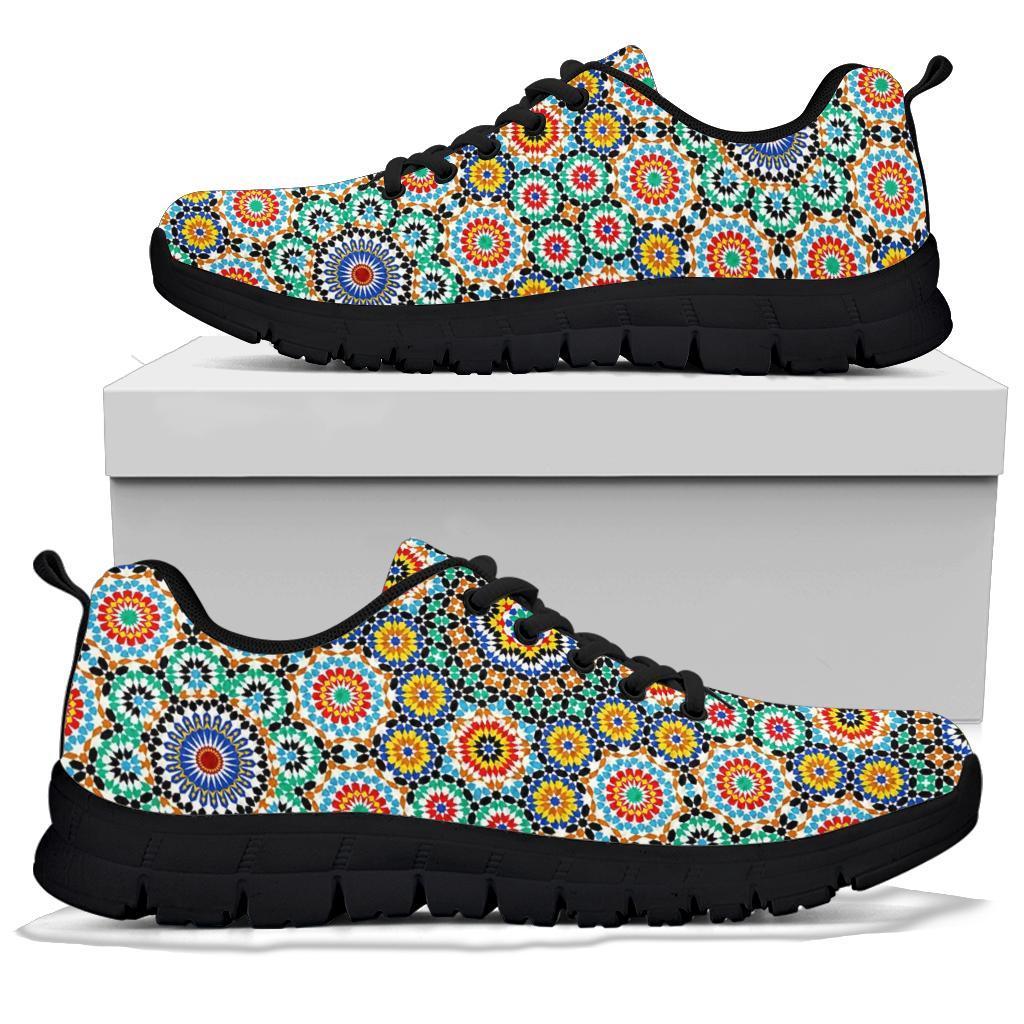 Mosaic Colorful Pattern Print Sneaker Shoes For Men Women-grizzshop