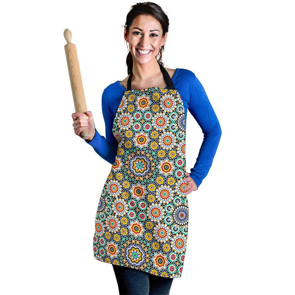 Mosaic Colorful Pattern Print Women's Apron-grizzshop