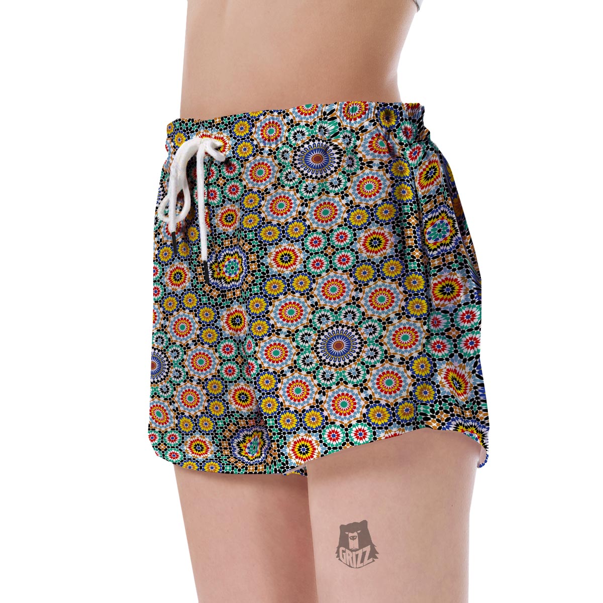 Mosaic Colorful Pattern Print Women's Shorts-grizzshop
