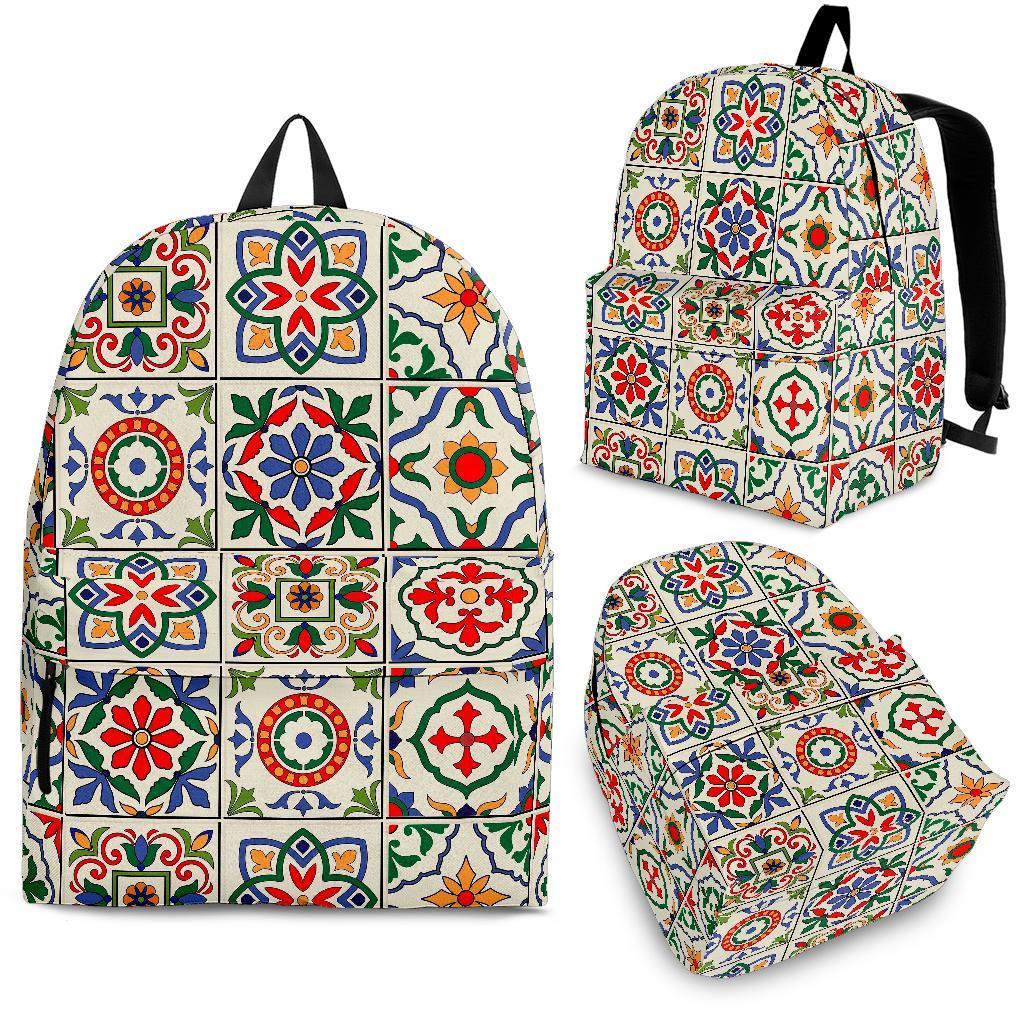 Mosaic Colorful Print Pattern Backpack-grizzshop
