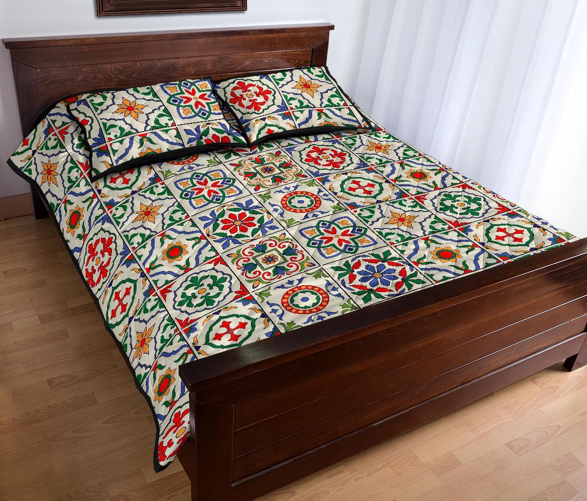 Mosaic Colorful Print Pattern Bed Set Quilt-grizzshop