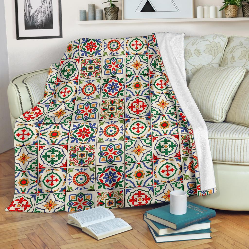 Mosaic Colorful Print Pattern Blanket-grizzshop
