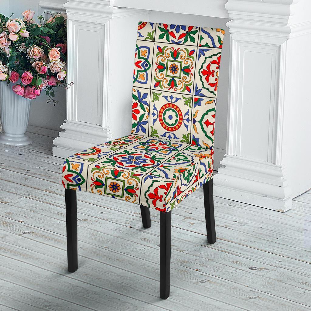 Mosaic Colorful Print Pattern Chair Cover-grizzshop