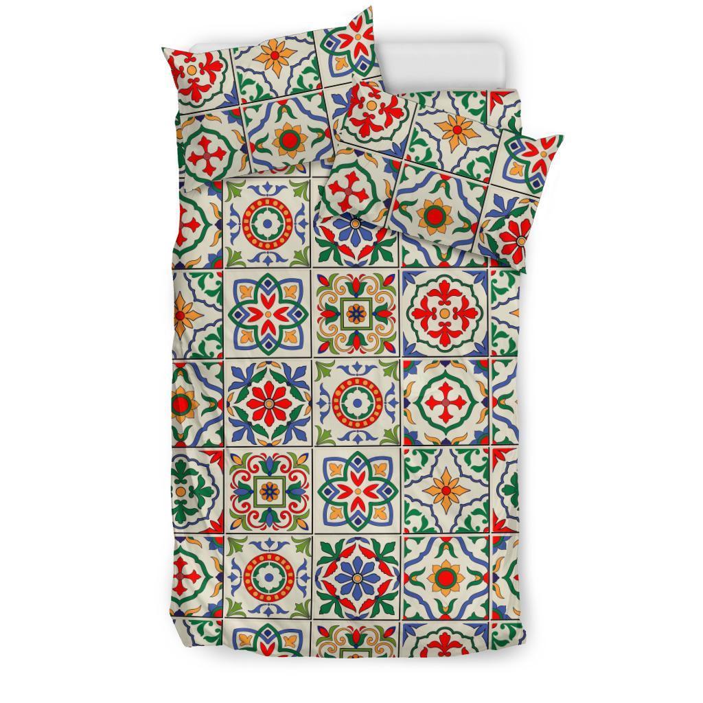 Mosaic Colorful Print Pattern Duvet Cover Bedding Set-grizzshop