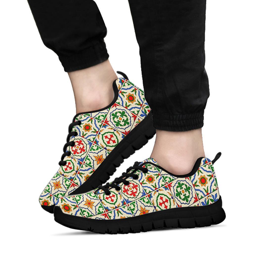 Mosaic Colorful Print Pattern Sneaker Shoes For Men Women-grizzshop
