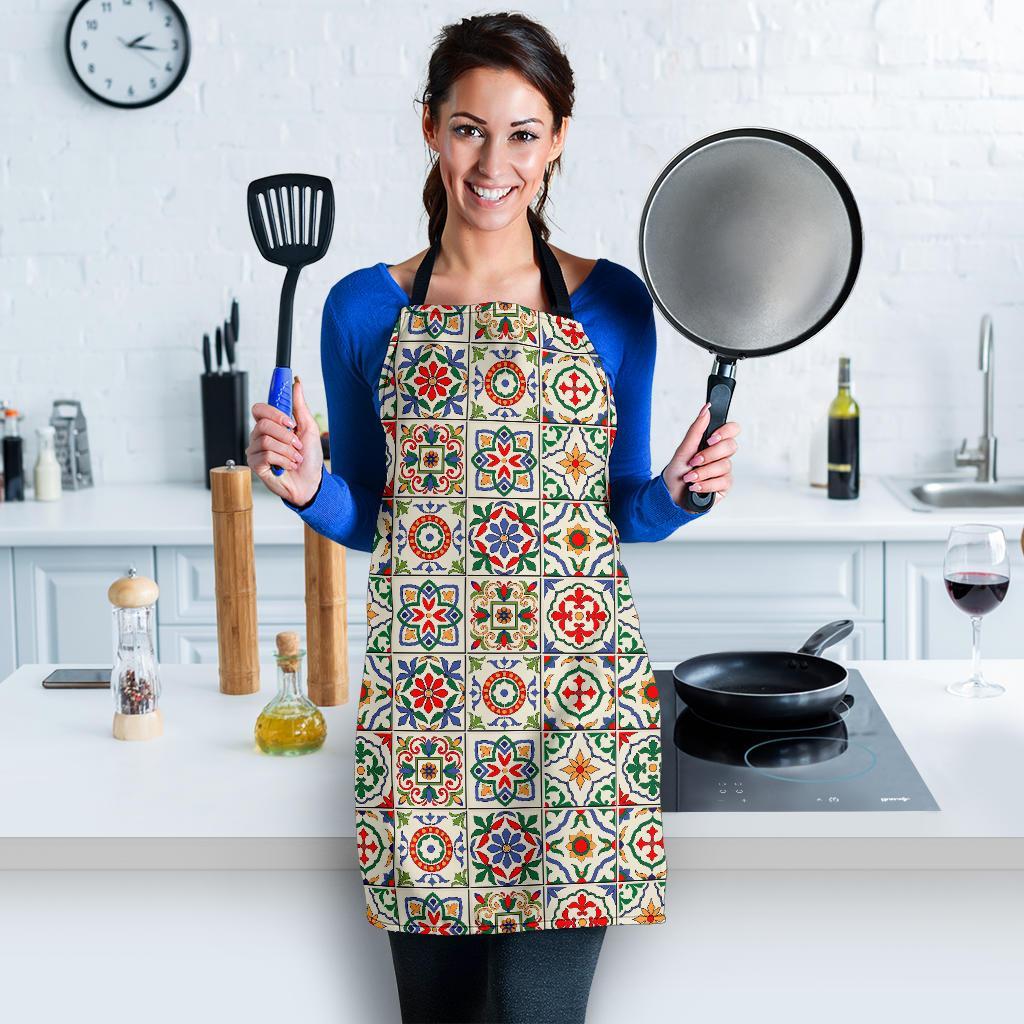Mosaic Colorful Print Pattern Women's Apron-grizzshop