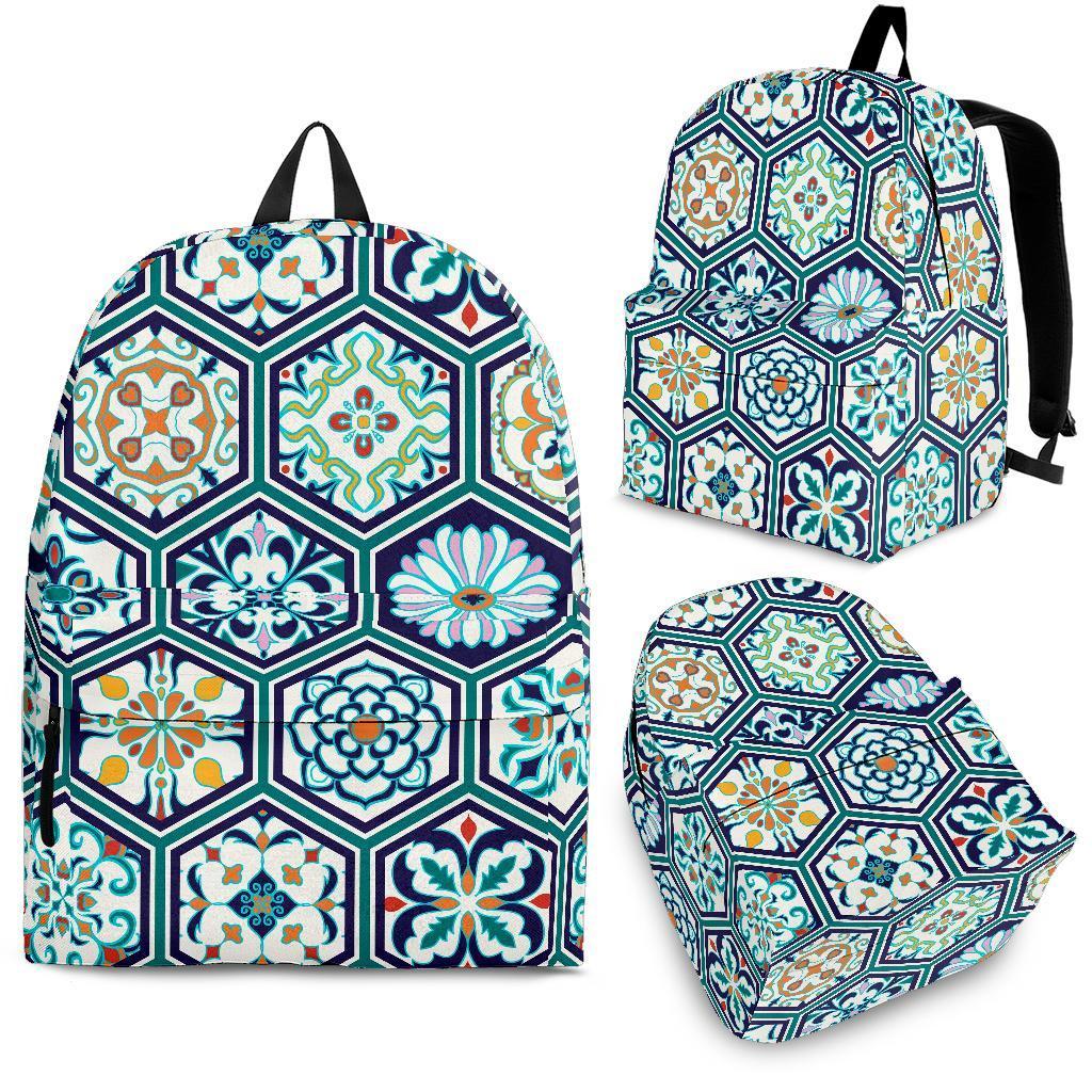 Mosaic Pattern Print Backpack-grizzshop