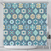 Mosaic Pattern Print Bathroom Shower Curtain-grizzshop