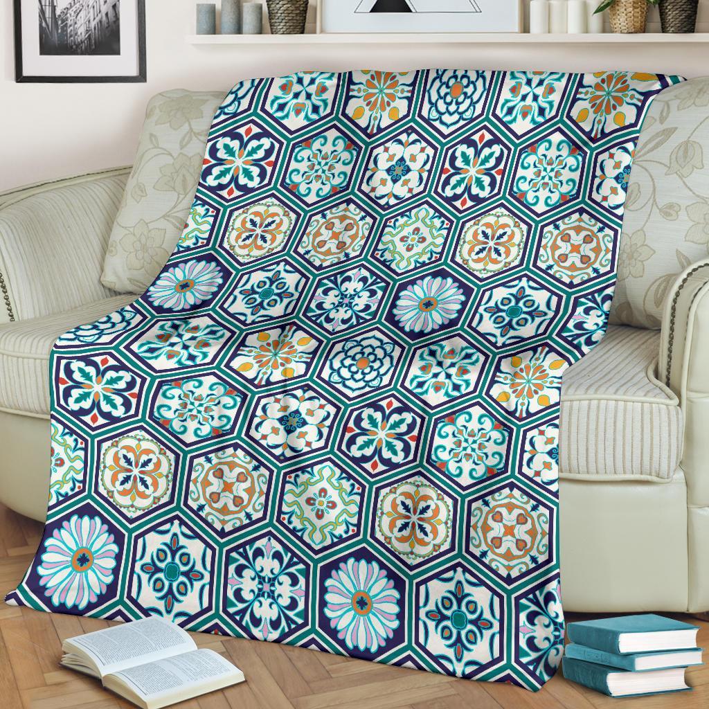 Mosaic Pattern Print Blanket-grizzshop