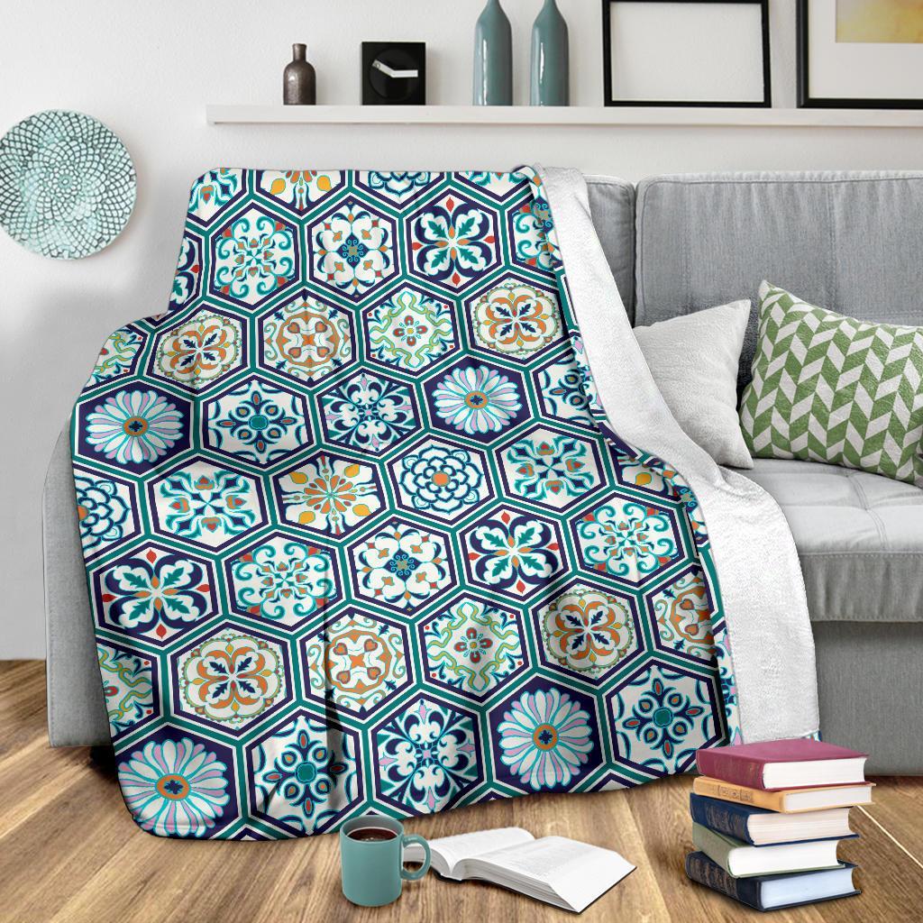 Mosaic Pattern Print Blanket-grizzshop