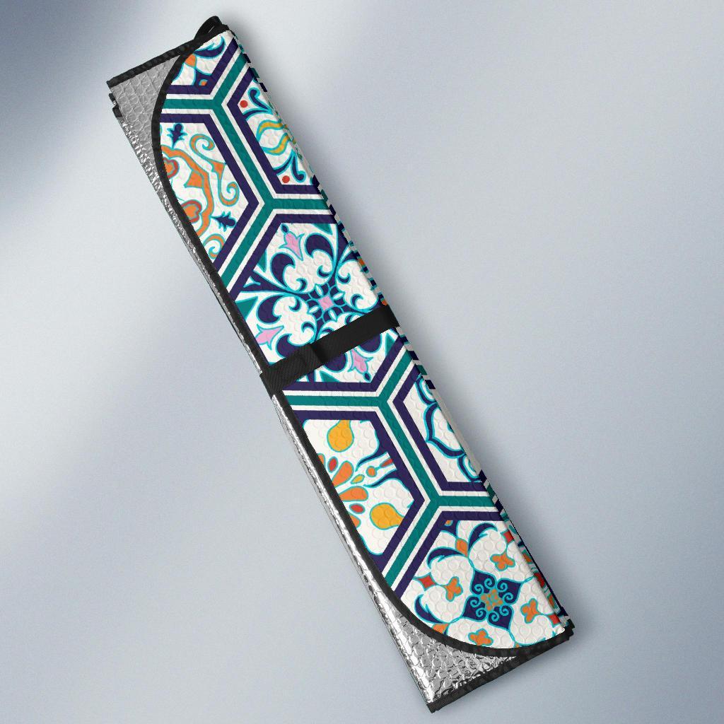 Mosaic Pattern Print Car Sun Shade-grizzshop
