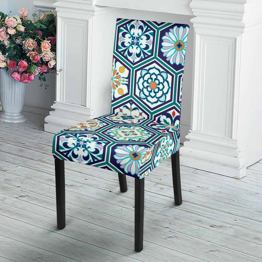 Mosaic Pattern Print Chair Cover-grizzshop