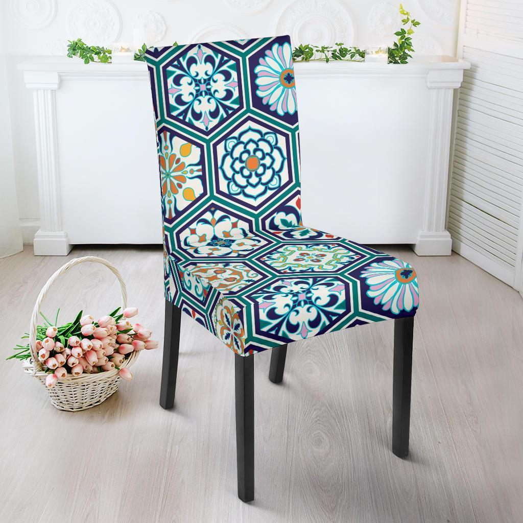 Mosaic Pattern Print Chair Cover-grizzshop