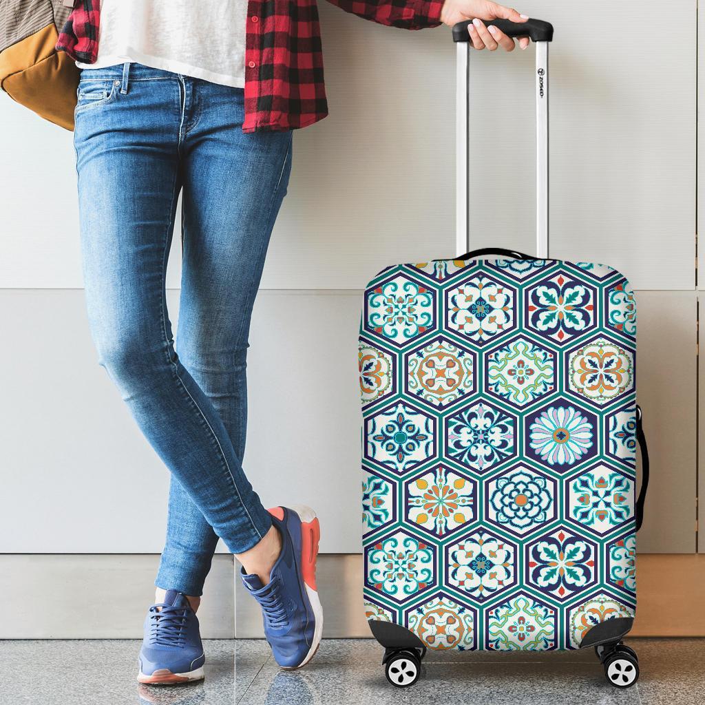 Mosaic Pattern Print Luggage Cover Protector-grizzshop