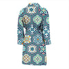 Mosaic Pattern Print Men Long Robe-grizzshop