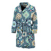 Mosaic Pattern Print Men Long Robe-grizzshop