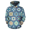 Mosaic Pattern Print Men Women Pullover Hoodie-grizzshop