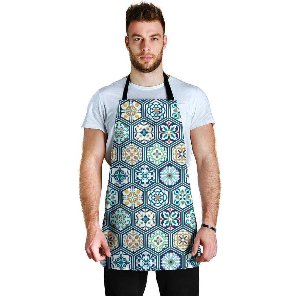 Mosaic Pattern Print Men's Apron-grizzshop