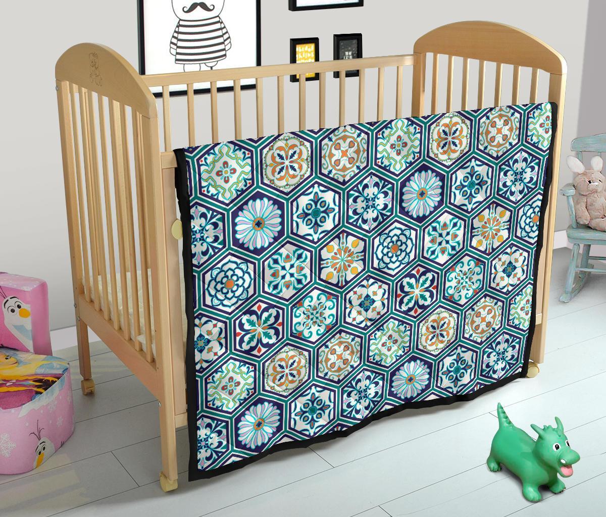 Mosaic Pattern Print Quilt-grizzshop