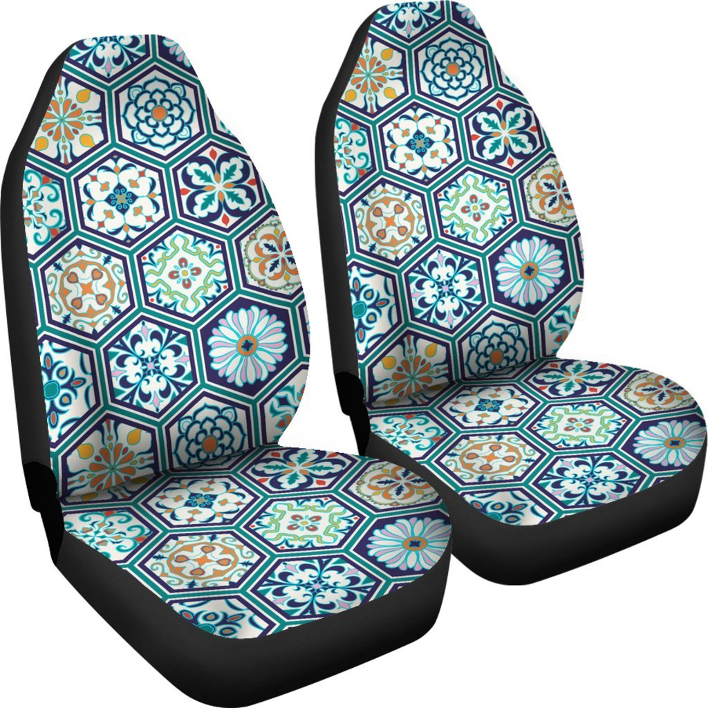 Mosaic Pattern Print Universal Fit Car Seat Covers-grizzshop