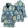 Mosaic Pattern Print Women Long Robe-grizzshop