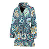 Mosaic Pattern Print Women Long Robe-grizzshop