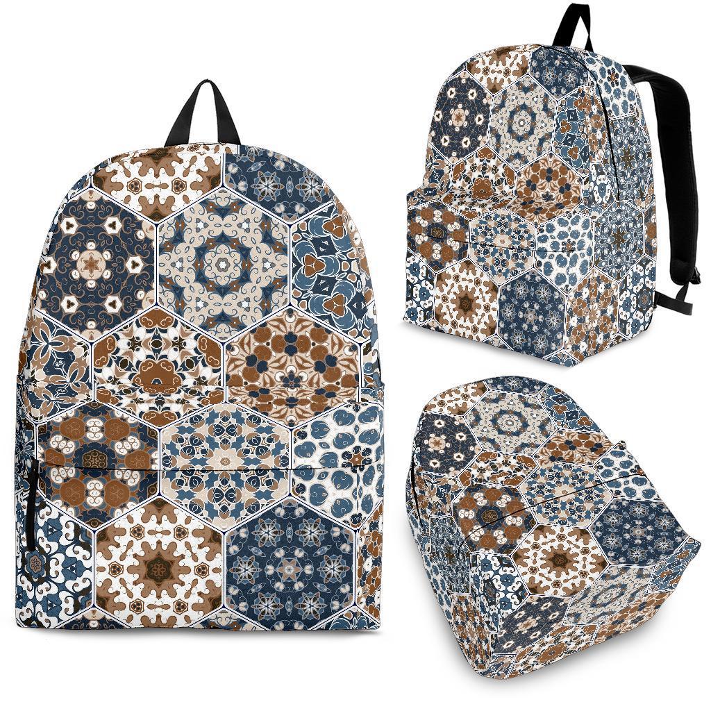 Mosaic Print Pattern Backpack-grizzshop