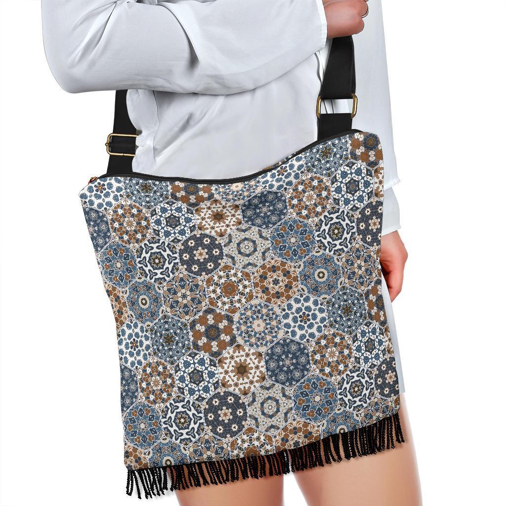 Mosaic Print Pattern Crossbody bags-grizzshop