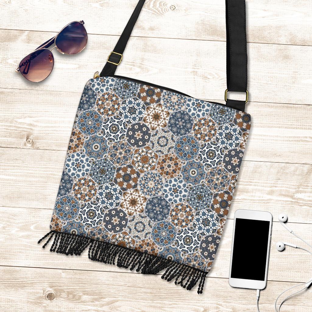 Mosaic Print Pattern Crossbody bags-grizzshop