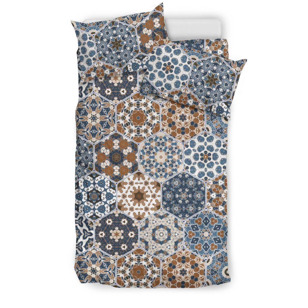 Mosaic Print Pattern Duvet Cover Bedding Set-grizzshop