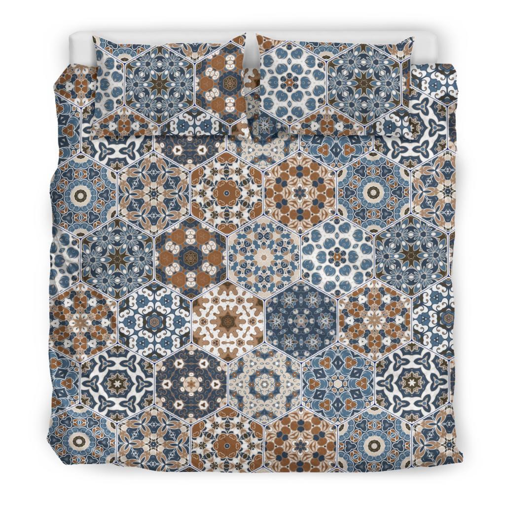 Mosaic Print Pattern Duvet Cover Bedding Set-grizzshop