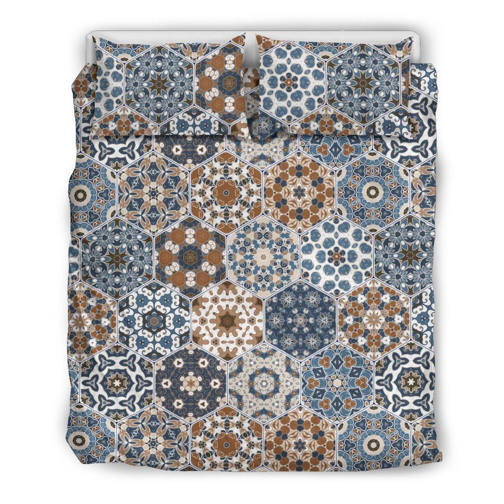 Mosaic Print Pattern Duvet Cover Bedding Set-grizzshop