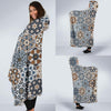 Mosaic Print Pattern Hooded Blanket-grizzshop