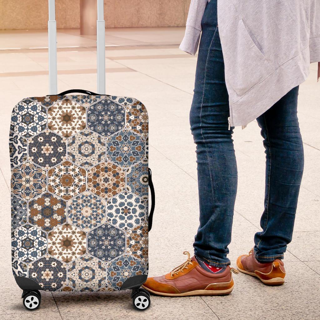 Mosaic Print Pattern Luggage Cover Protector-grizzshop