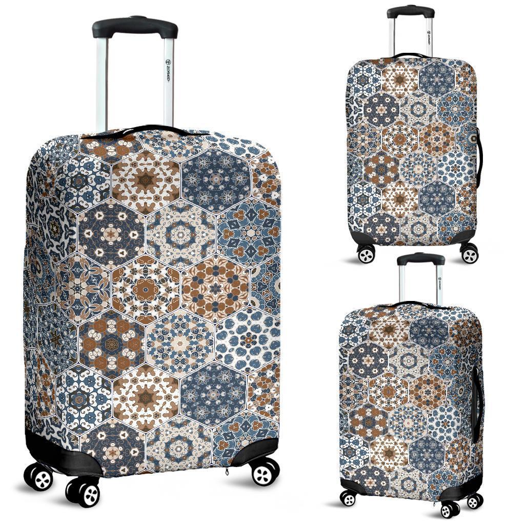 Mosaic Print Pattern Luggage Cover Protector-grizzshop