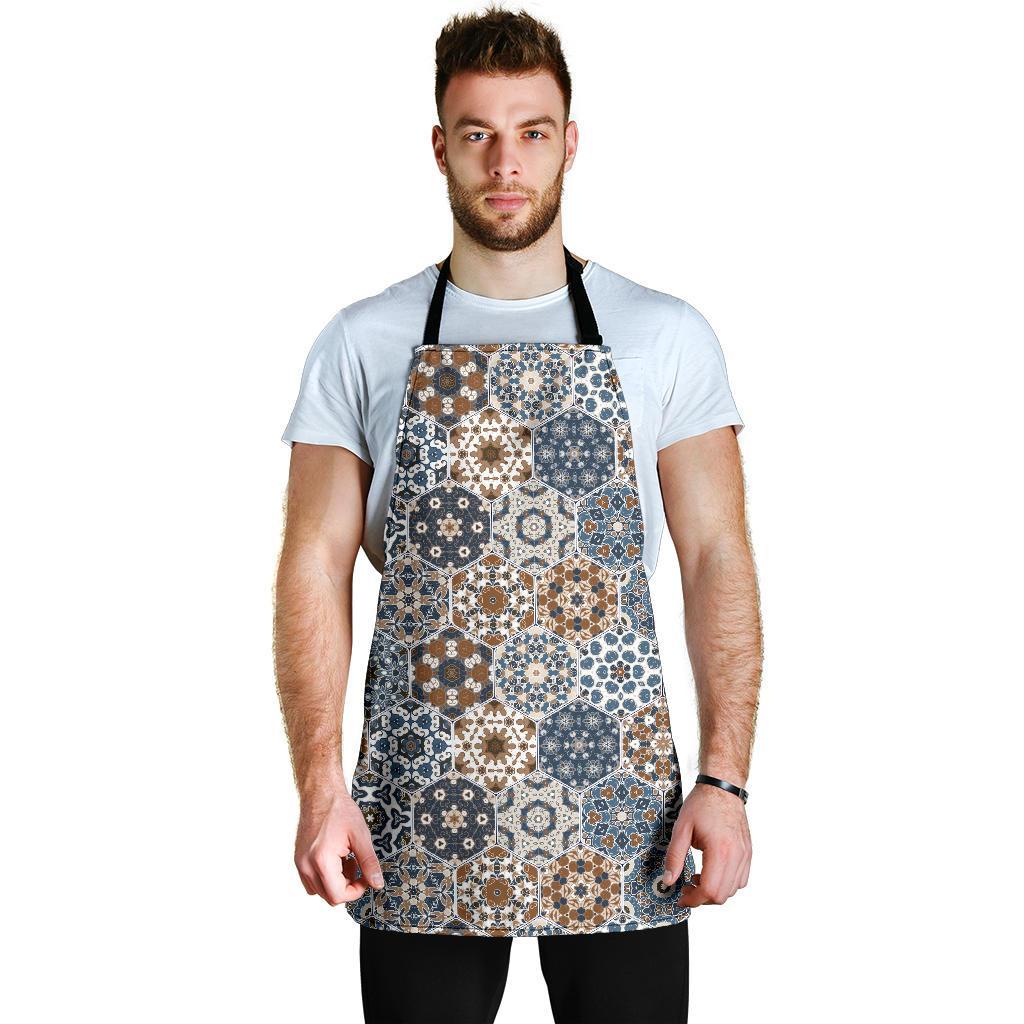 Mosaic Print Pattern Men's Apron-grizzshop