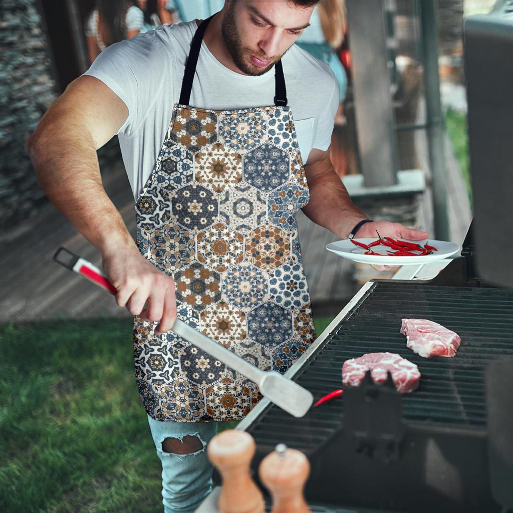 Mosaic Print Pattern Men's Apron-grizzshop