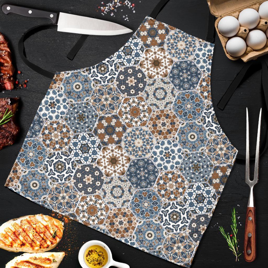 Mosaic Print Pattern Men's Apron-grizzshop