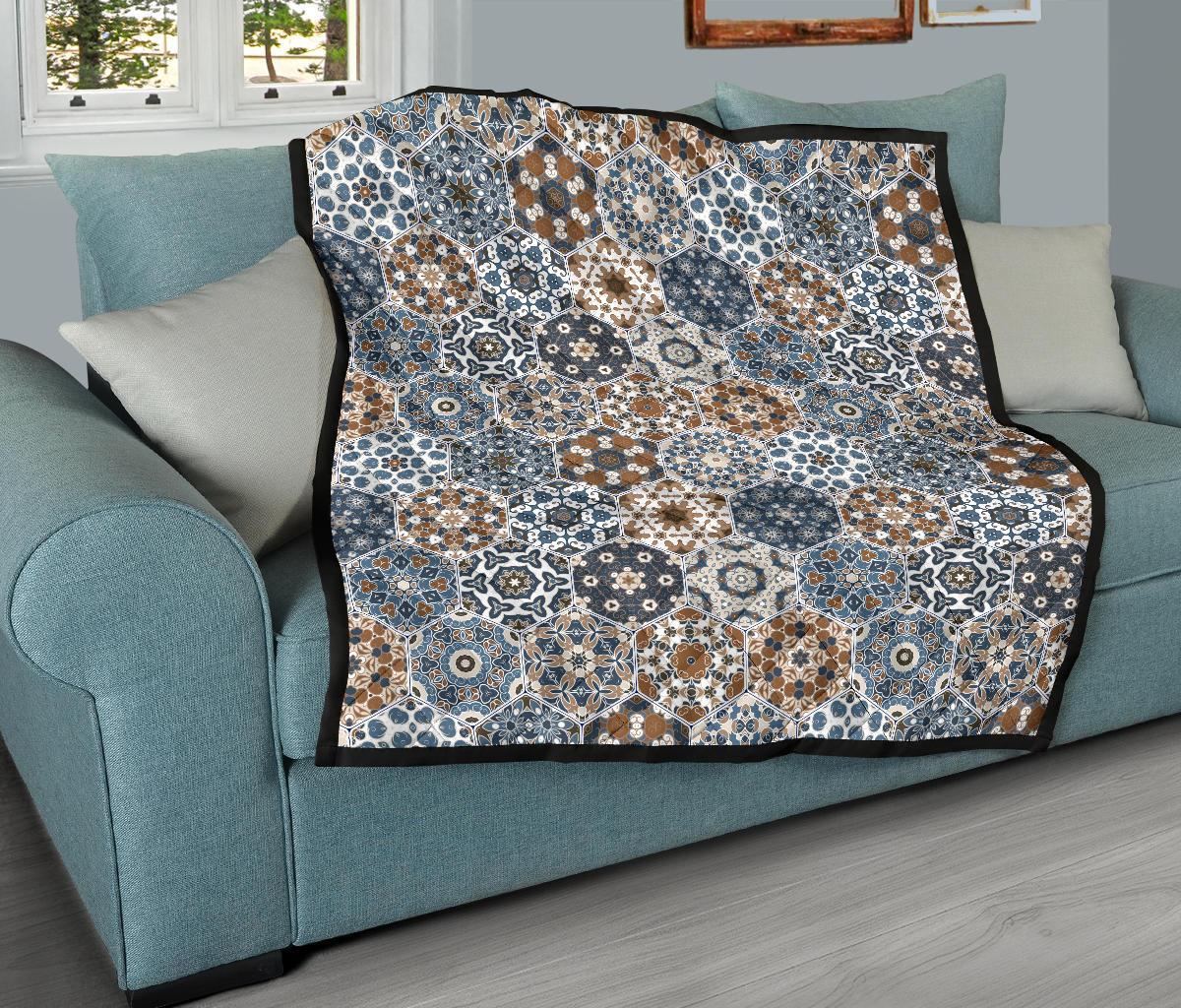 Mosaic Print Pattern Quilt-grizzshop