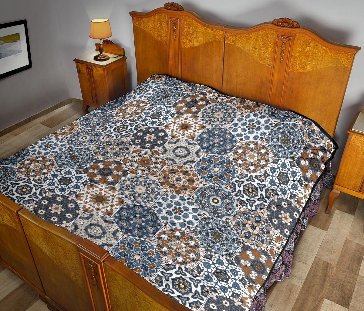 Mosaic Print Pattern Quilt-grizzshop