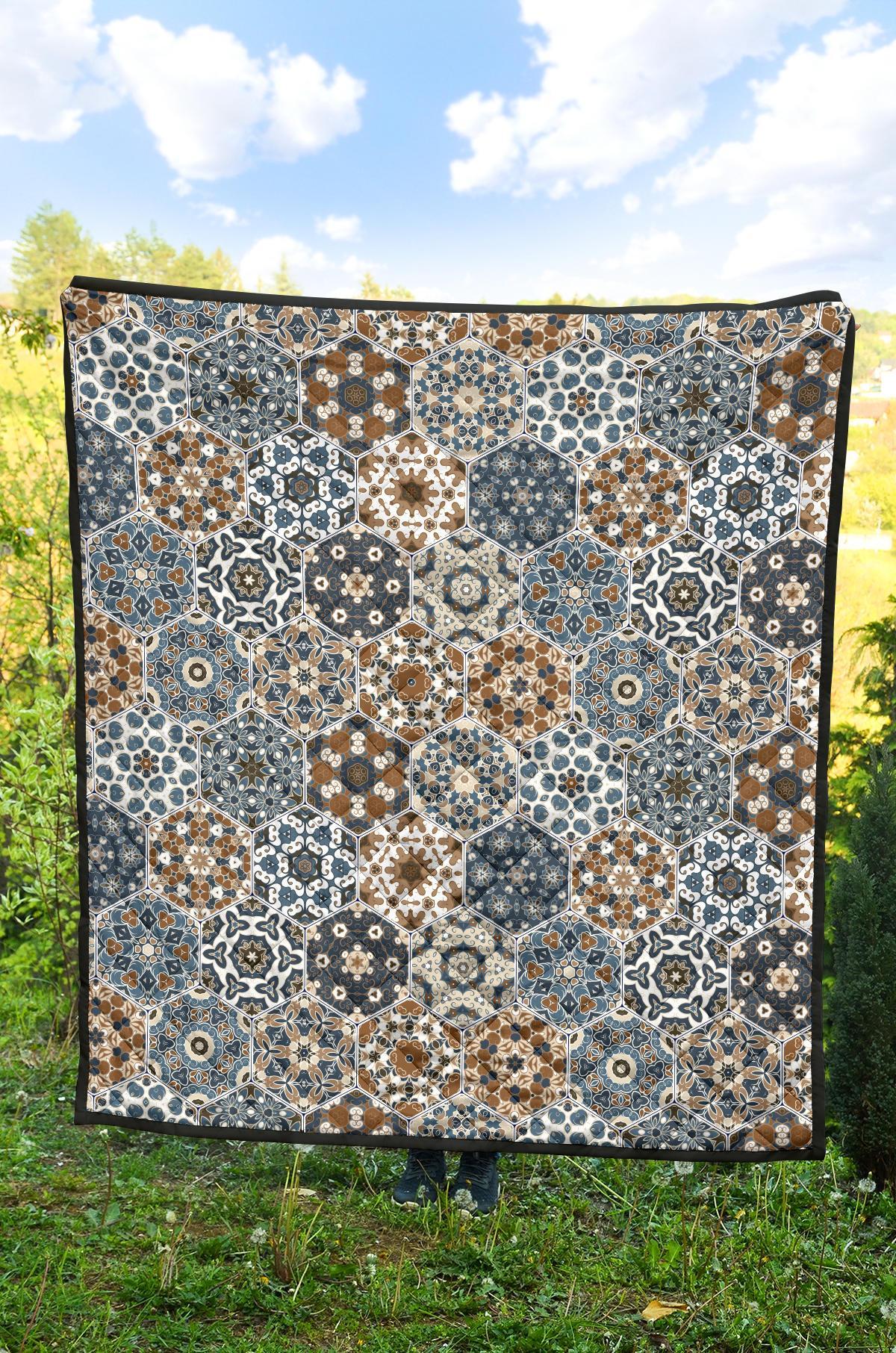 Mosaic Print Pattern Quilt-grizzshop