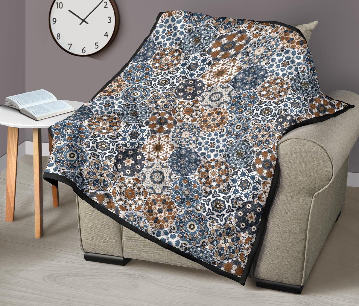 Mosaic Print Pattern Quilt-grizzshop