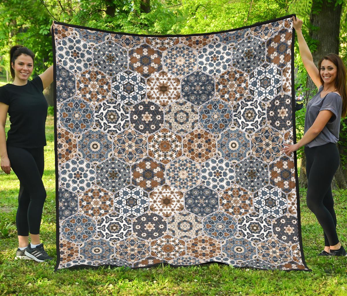 Mosaic Print Pattern Quilt-grizzshop