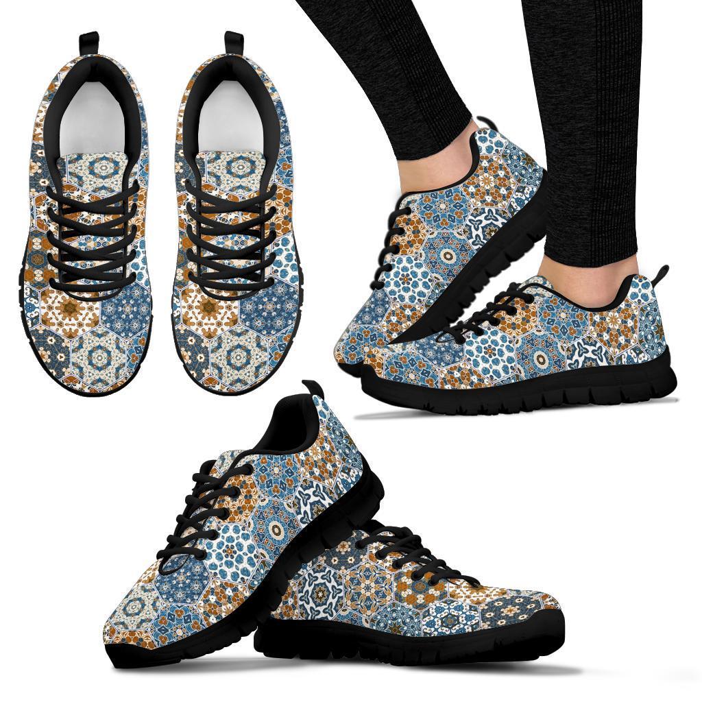 Mosaic Print Pattern Sneaker Shoes For Men Women-grizzshop