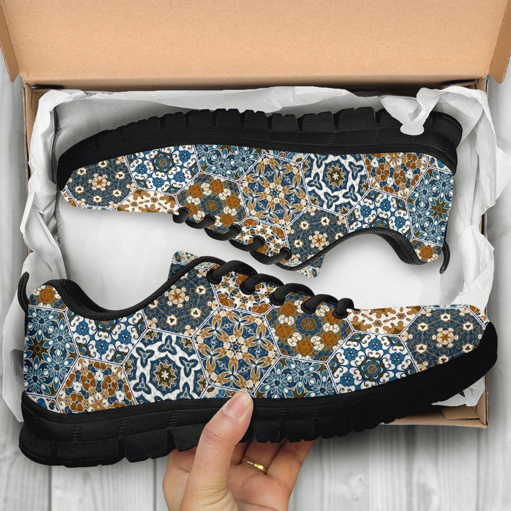 Mosaic Print Pattern Sneaker Shoes For Men Women-grizzshop