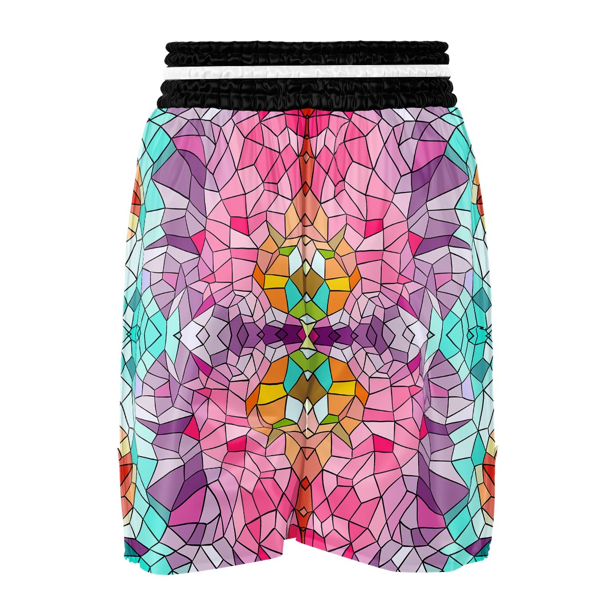 Mosaic Stained Glass Print Pattern Boxing Shorts-grizzshop