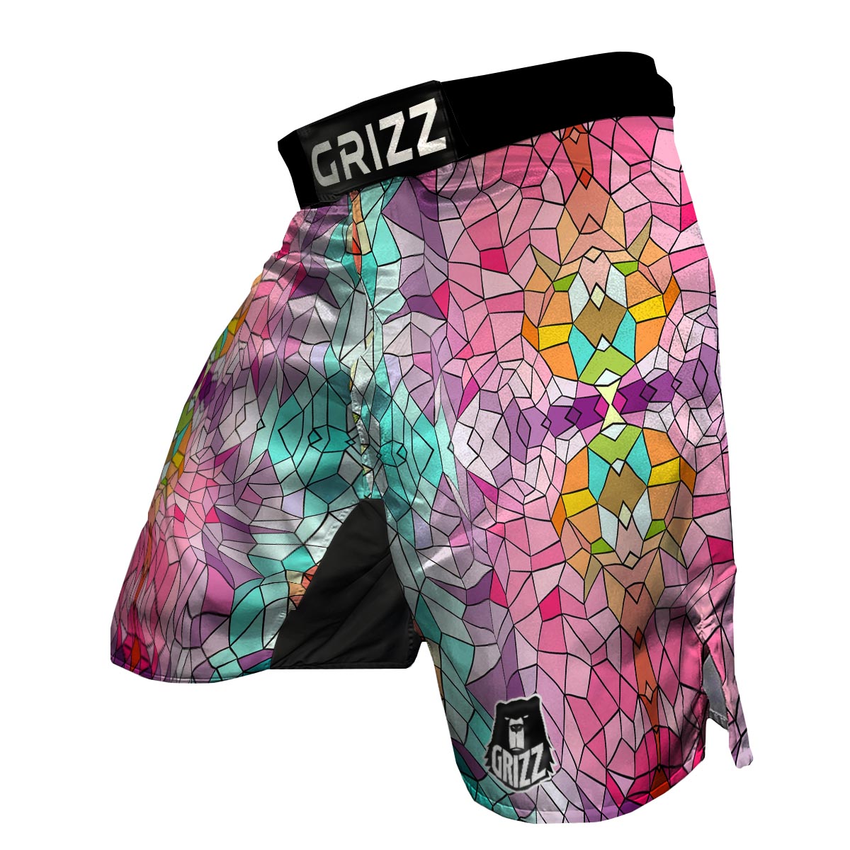 Mosaic Stained Glass Print Pattern MMA Shorts-grizzshop